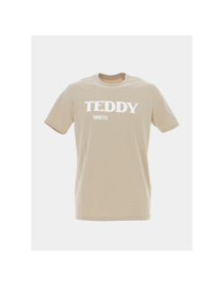 T-shirt uni logo finn beige homme - Teddy Smith