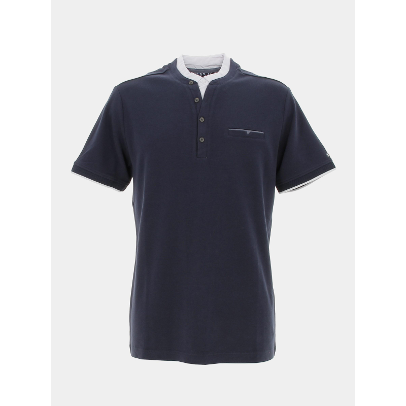 Polo moro col blanc bleu marine homme - Teddy Smith