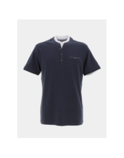 Polo moro col blanc bleu marine homme - Teddy Smith