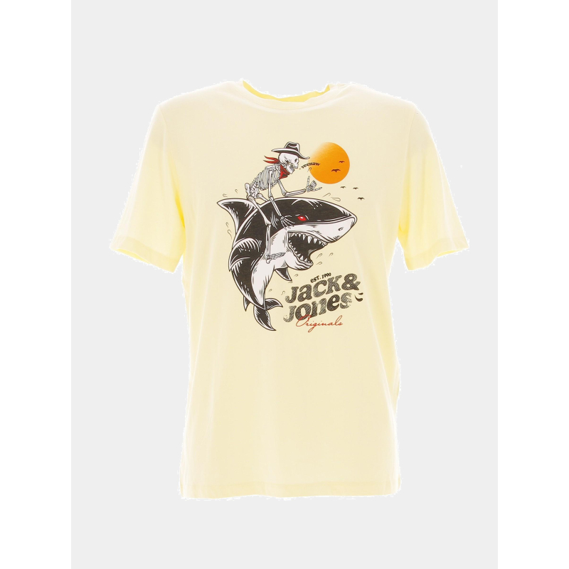 T-shirt beachbone requin jaune homme - Jack & Jones