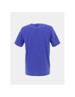 T-shirt uni classique petit logo brodé bleu homme - Adidas