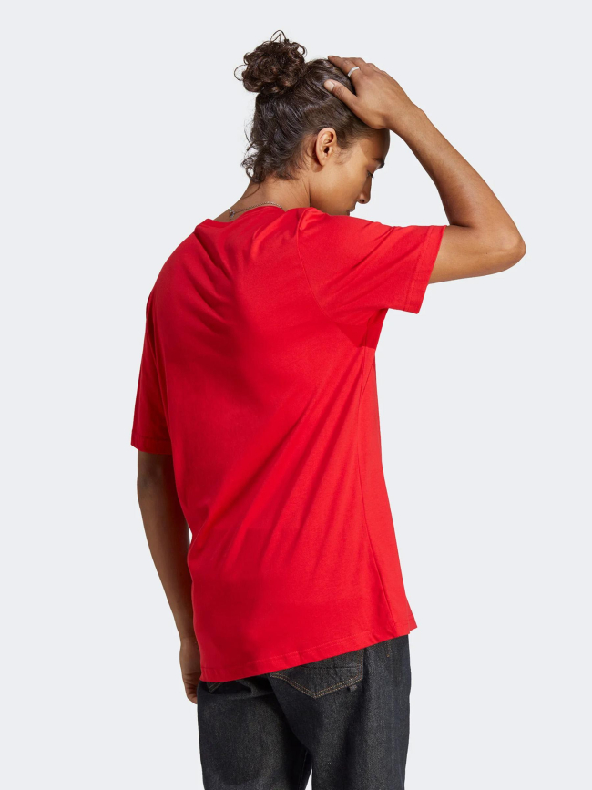 T-shirt uni classique petit logo rouge homme - Adidas