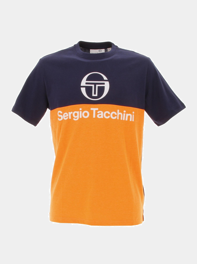 T-shirt frave bleu marine orange homme - Sergio Tacchini