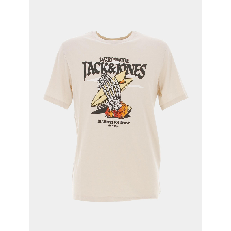 T-shirt beachbone beige homme - Jack & Jones