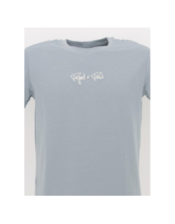 T-shirt bande logo brodé bleu homme - Project X Paris