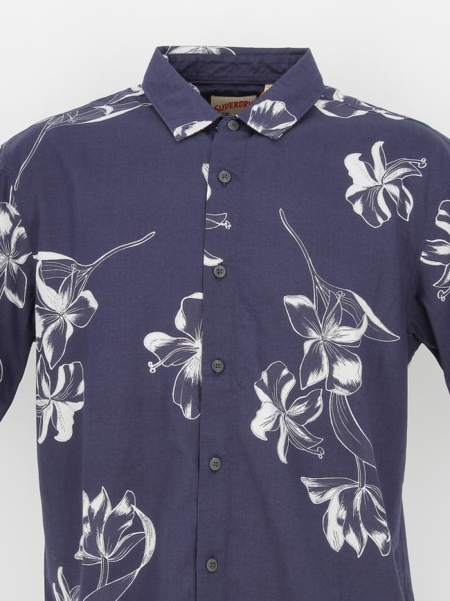 Chemise à fleurs hawaienne bleu marine homme - Superdry