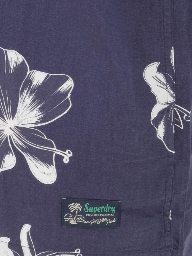 Chemise à fleurs hawaienne bleu marine homme - Superdry