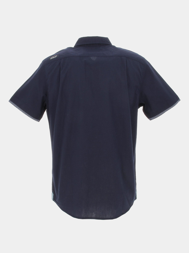 Chemise manches courtes cory uni bleu marine homme - Oxbow