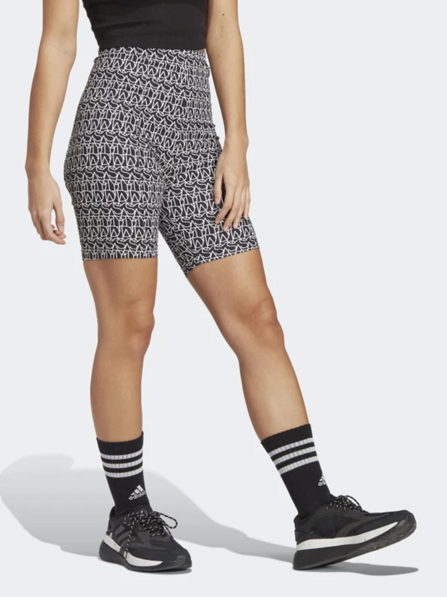Short cycliste taille haute bluv logo noir blanc femme - Adidas