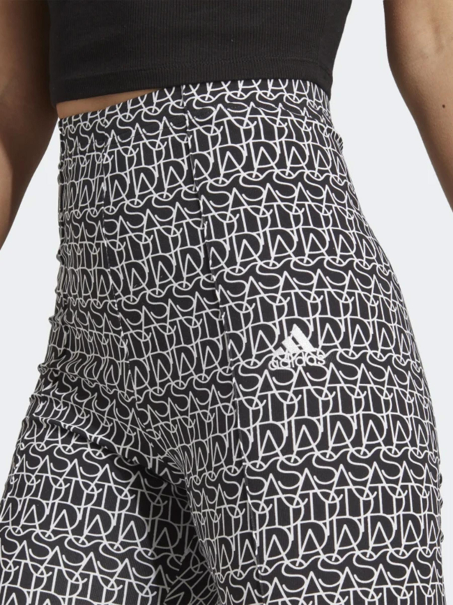 Short cycliste taille haute bluv logo noir blanc femme - Adidas