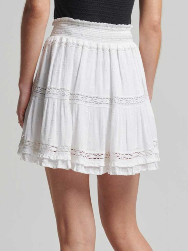 Jupe mini vintage lace dentelle blanc femme - Superdry