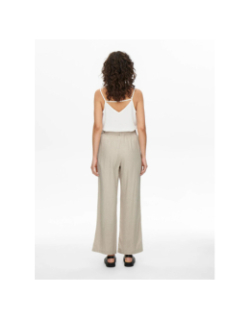 Pantalon large en lin say beige femme - Jacqueline De Yong