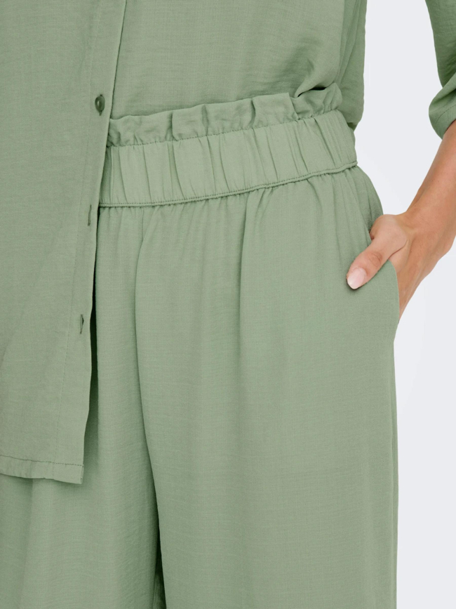 Pantalon large fluide vert femme