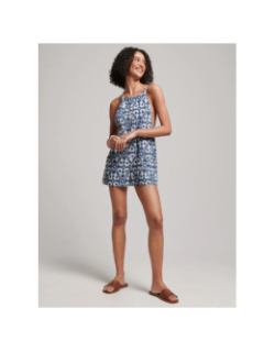 Combishort tissé vintage denim bleu femme - Superdry