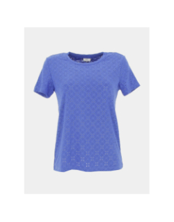 T-shirt ajouré cathinka bleu femme - Jacqueline De Yong