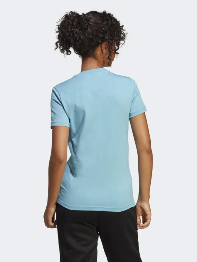 T-shirt linear logo bleu femme - Adidas