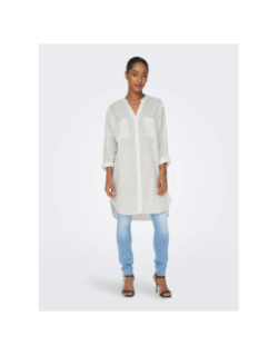 Robe chemise oversize apeldoorn blanc femme - Only