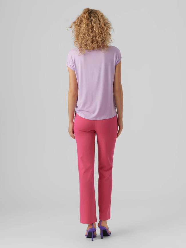 T-shirt uni ava plain violet femme - Vero Moda