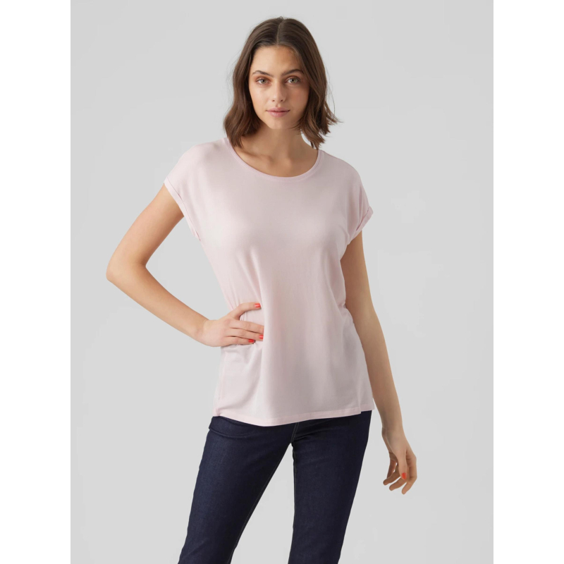 T-shirt uni ava plain rose femme - Vero Moda