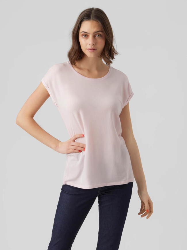 T-shirt uni ava plain rose femme - Vero Moda