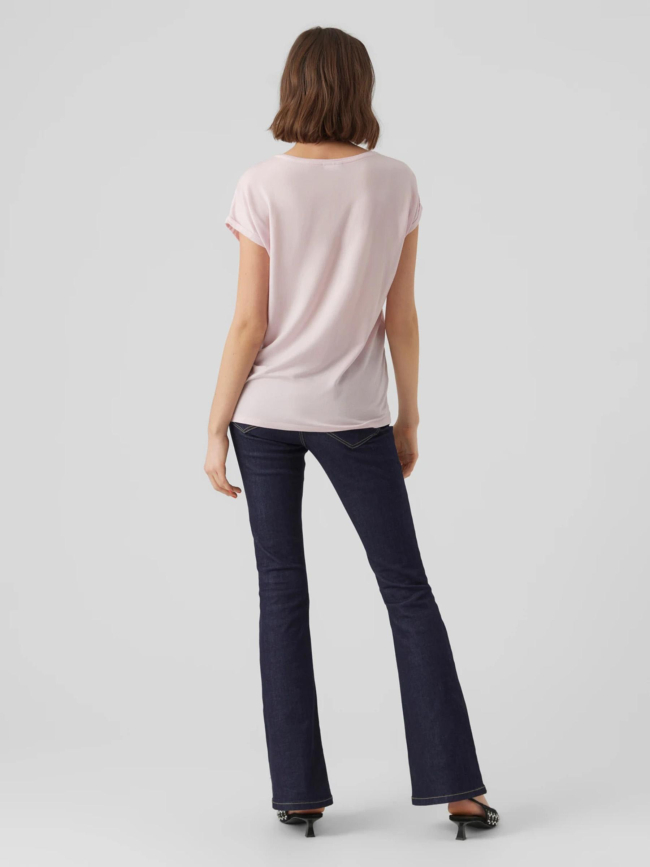 T-shirt uni ava plain rose femme - Vero Moda