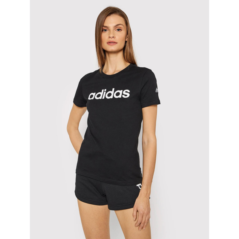 T-shirt linear logo noir femme - Adidas