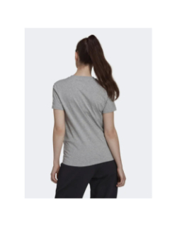 T-shirt linear logo gris chiné femme - Adidas