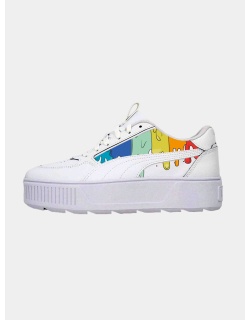 Baskets compensées karmen rebelle coulure arc en ciel blanc femme - Puma