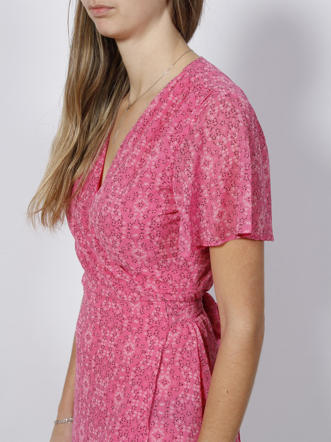 Robe portefeuille star imprimés rose femme - Only