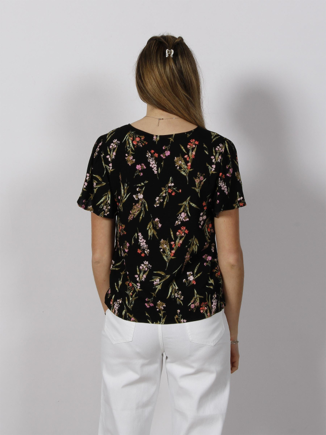 T-shirt à fleurs easy noir femme - Vero Moda