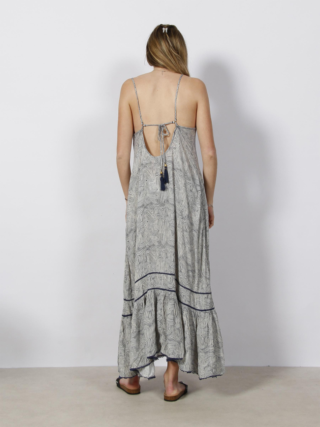 Robe de plage longue imprimés bleu marine femme - Superdry