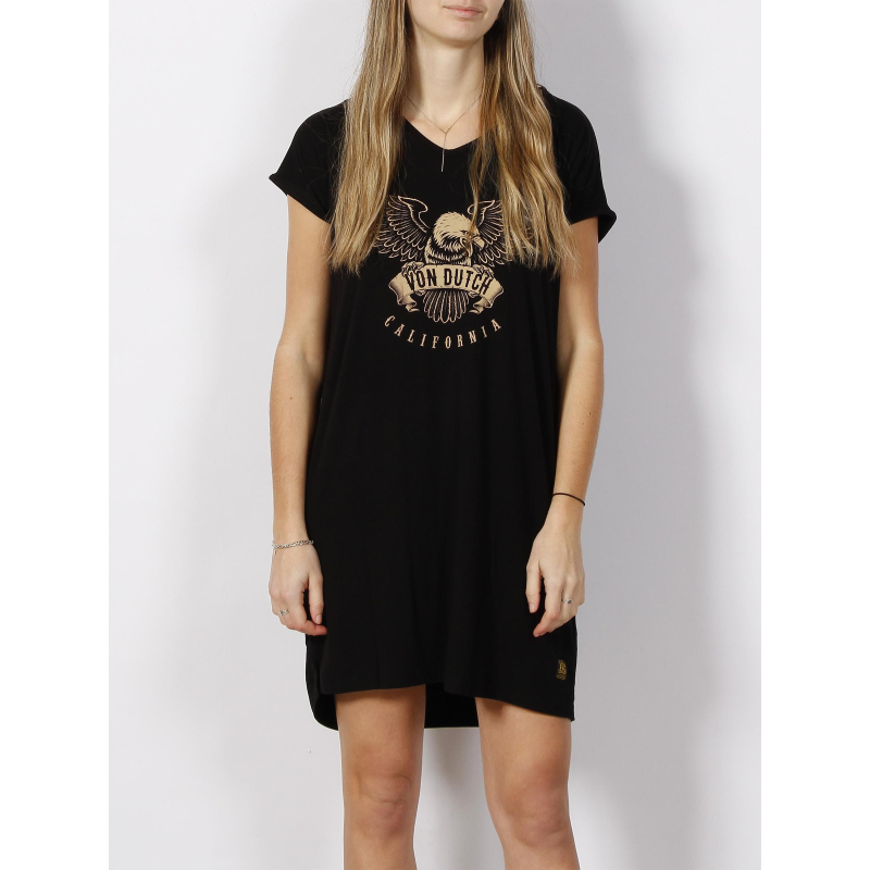Robe t-shirt print logo noir femme - Von Dutch