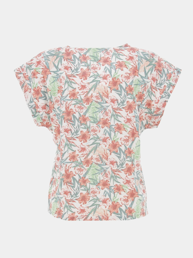 T-shirt à fleurs nouer fano rose vert fille - Kaporal