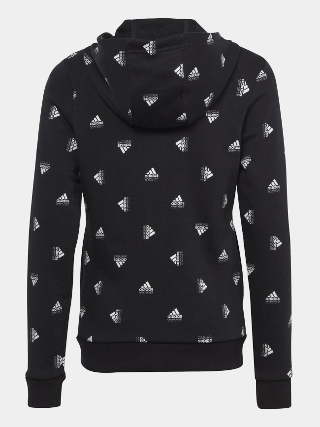 Sweat zippé à capuche bluv multi-logo noir fille - Adidas
