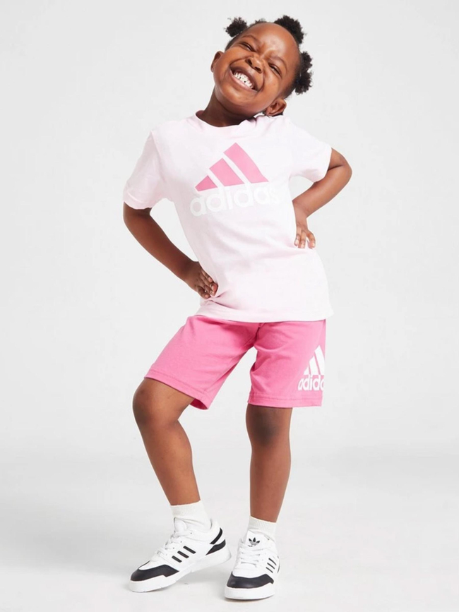 Ensemble short t-shirt logo rose fille - Adidas