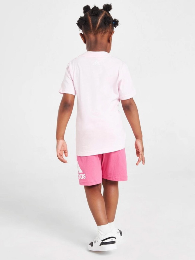 Ensemble short t-shirt logo rose fille - Adidas