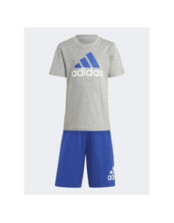 Ensemble short t-shirt big logo gris bleu enfant - Adidas