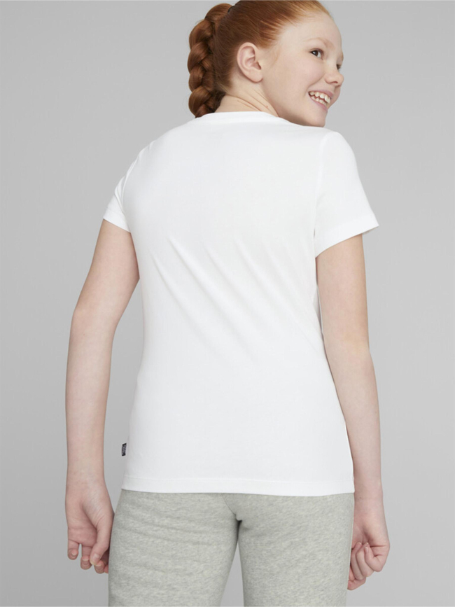 T-shirt essential logo argenté blanc fille - Puma