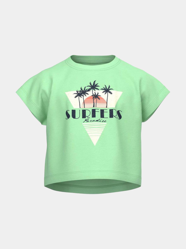 T-shirt crop top summer vilma vert fille - Name It