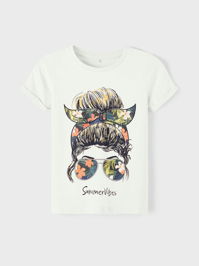 T-shirt summer vibes farine blanc fille - Name It