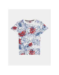 T-shirt dessins fleurs bleu blanc garçon - Petrol Industries