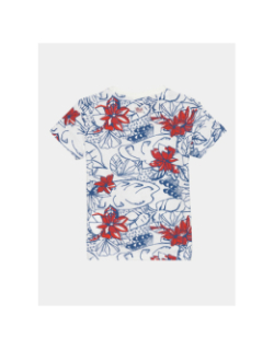 T-shirt dessins fleurs bleu blanc garçon - Petrol Industries