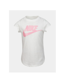 T-shirt futura logo paillette rose blanc fille - Nike
