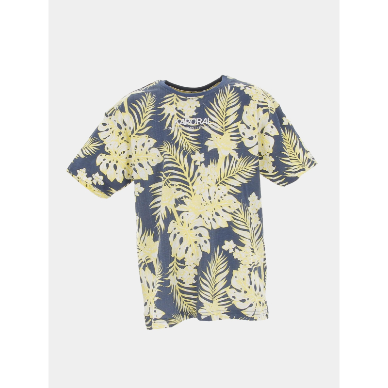 T-shirt à fleurs pepit bleu jaune garçon - Kaporal