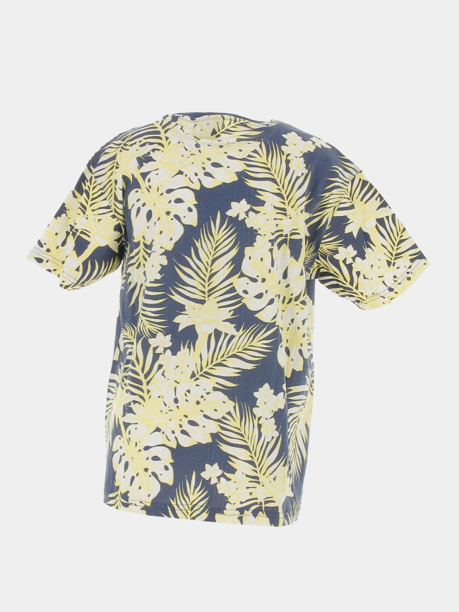 T-shirt à fleurs pepit bleu jaune garçon - Kaporal