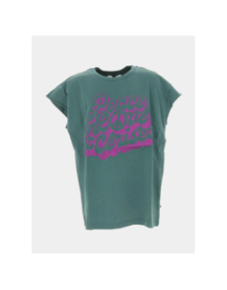 T-shirt miyagi rose pailleté vert fille - Le Temps Des Cerises