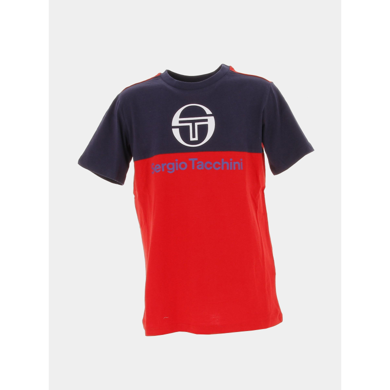 T-shirt brave rouge bleu marine garçon - Sergio Tacchini