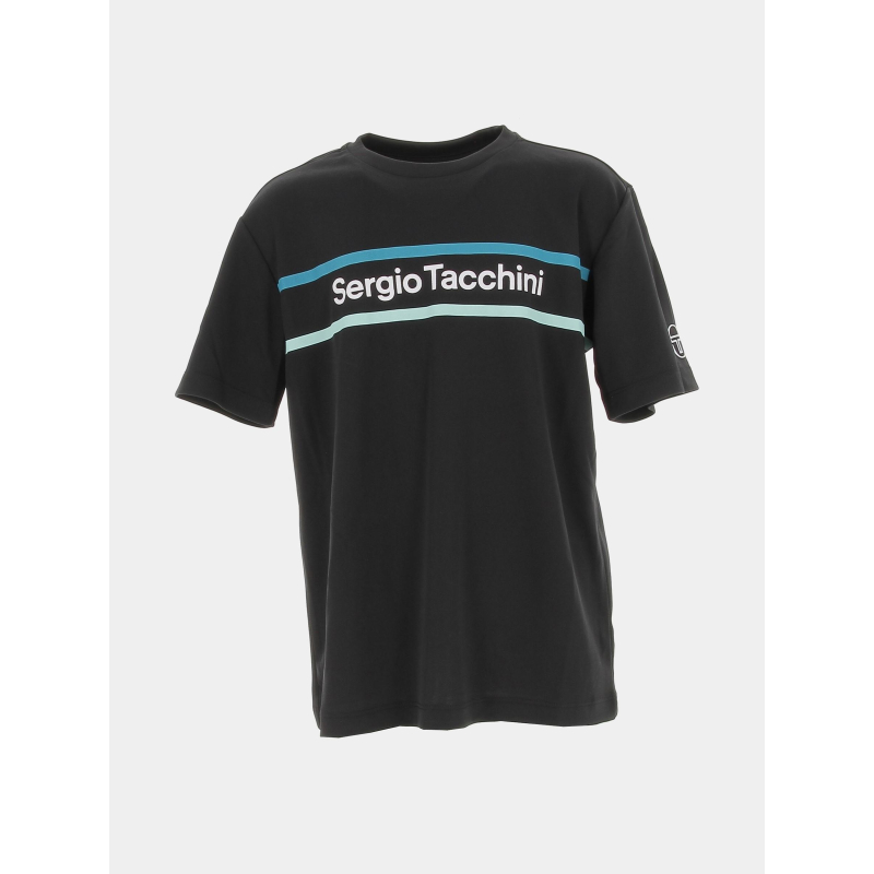 T-shirt mikiko noir vert garçon - Sergio Tacchini