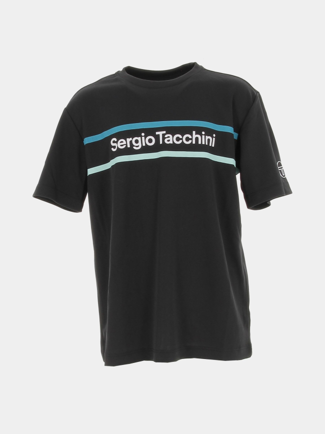 T-shirt mikiko noir vert garçon - Sergio Tacchini