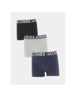 Pack 3 boxers tampa noir bleu marine gris garçon - Jack & Jones
